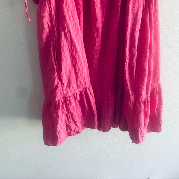 Pilcro by Anthropologie Pink Square-Neck Textured Babydoll Dress - Picture 9 of 15